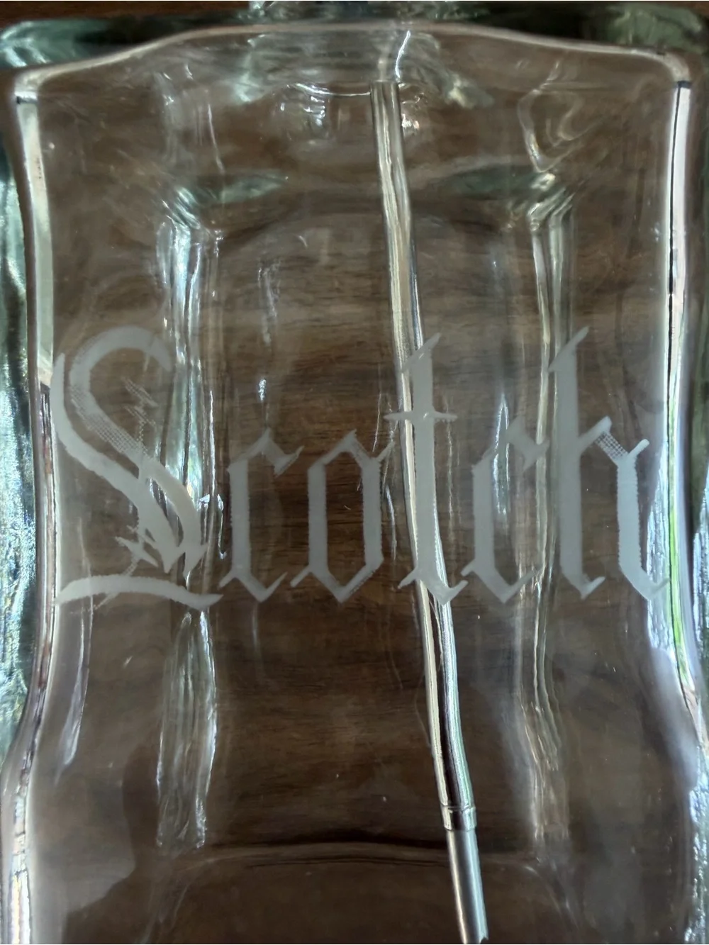 Vintage Scotch Glass Decanter Chrome Pump Dispenser MCM Barware